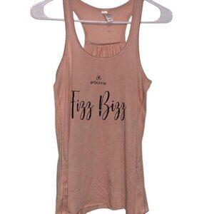 Arbonne Fizz Bizz Womens XS Bella Racerback Tank Top Peach Pink 65% Polyester 35